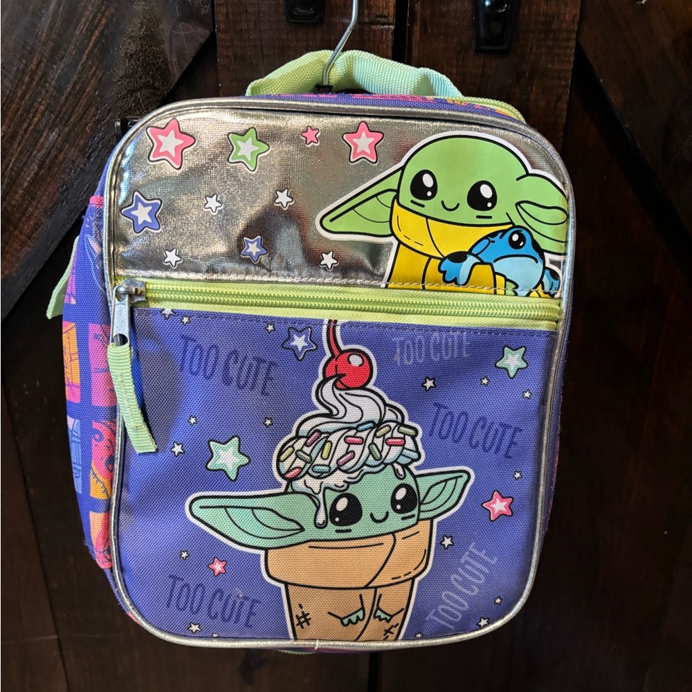 Star Wars Green and Blue Grogu Bags with Holographic Design